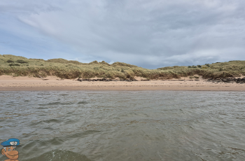 Aberlady beach viewed from the sea