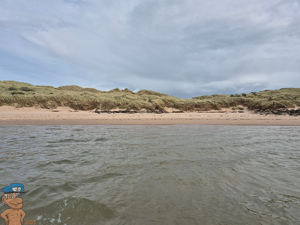 Aberlady beach viewed from the sea