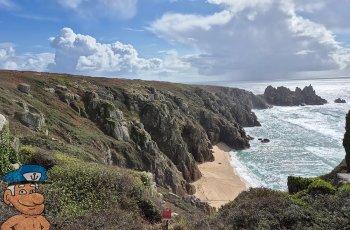 Pedn Vounder beach view from the cliffs