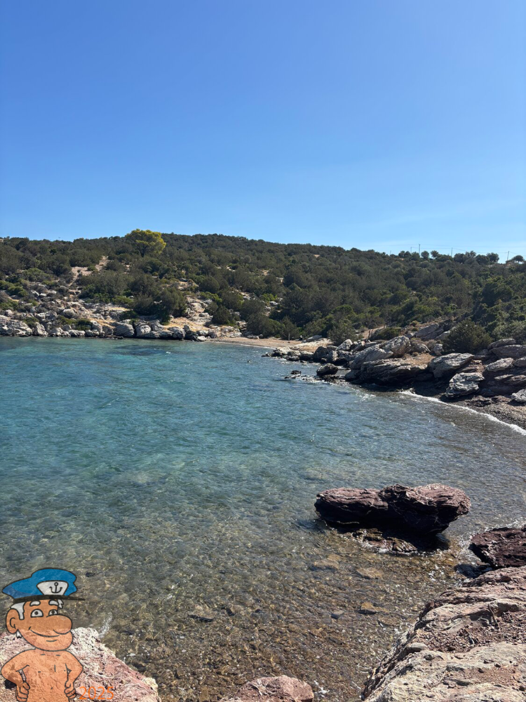 Elevated view of Geromines beach