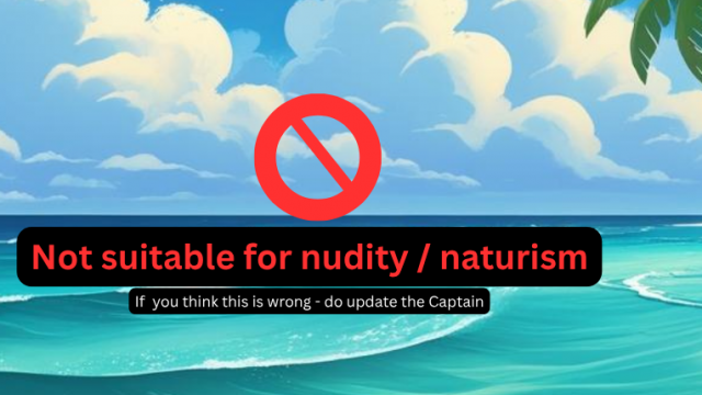 Not suitable for naturism graphic
