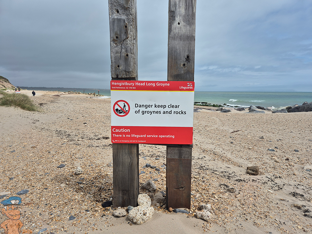 Hengistbury Head warning sign