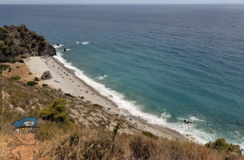 aerial photo of cala torre de pino beach in Spain