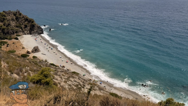 aerial photo of cala torre de pino beach in Spain