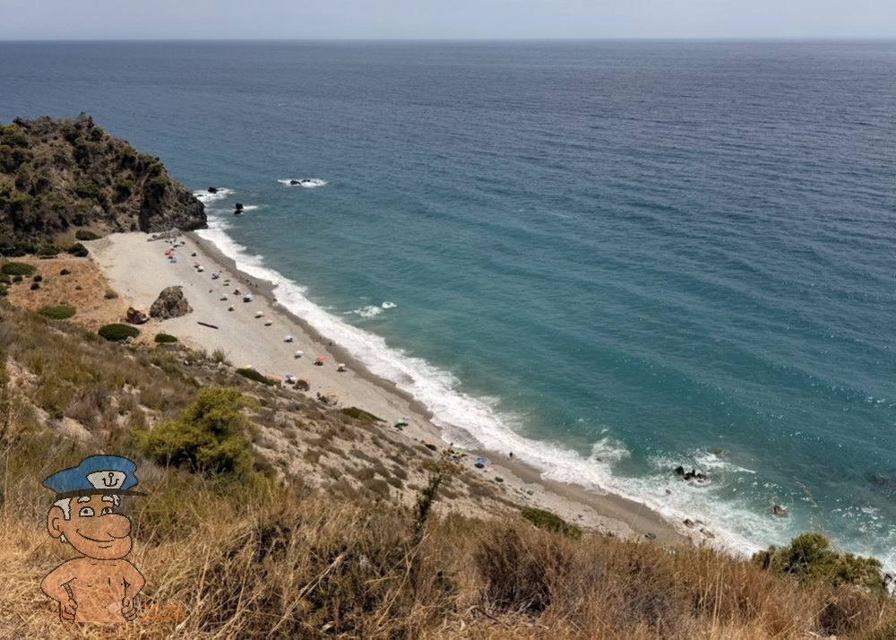 aerial photo of cala torre de pino beach in Spain